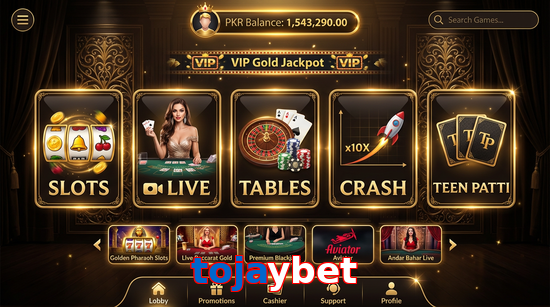 Main screen of Tojaybet casino page for PK players