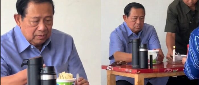Virall !! Momen SBY Makan Pop Mie Terekam Kamera Di Warung Pinggir Jalan