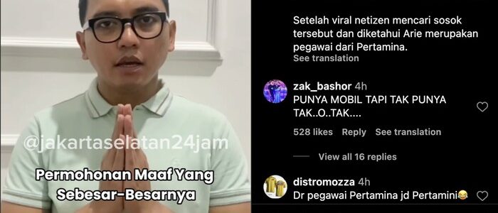 Foto: Tangkapan layar Instagram @jakartaselatan24jam